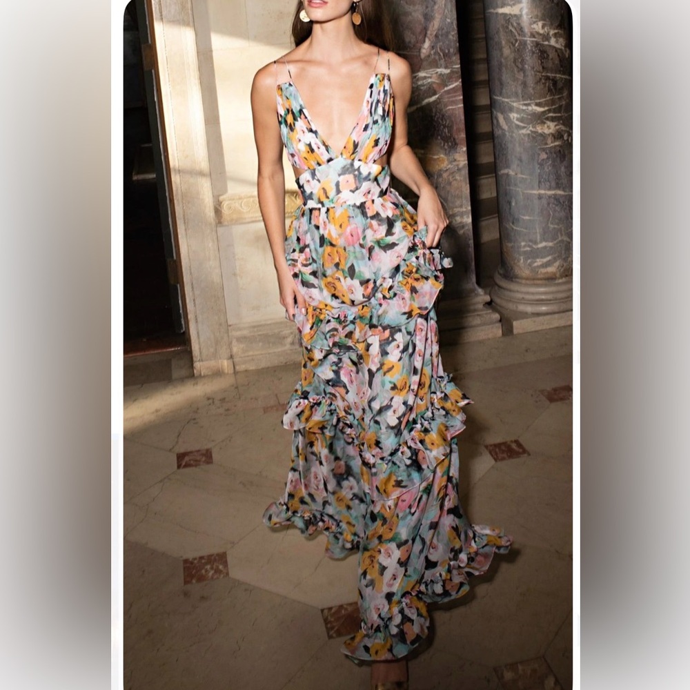 AMUR Multicolor Floral Maxi Dress
